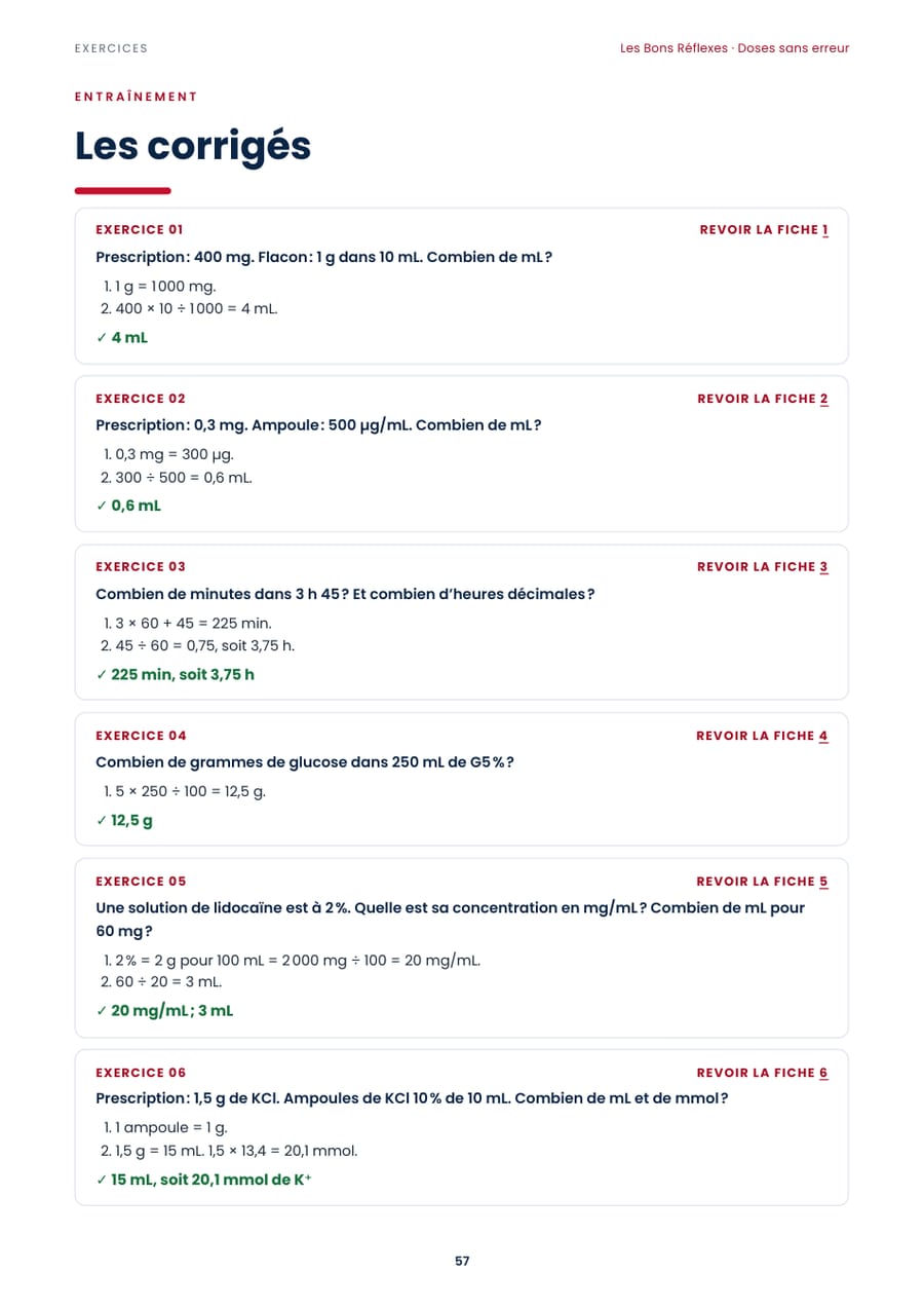 Les exercices corrigés